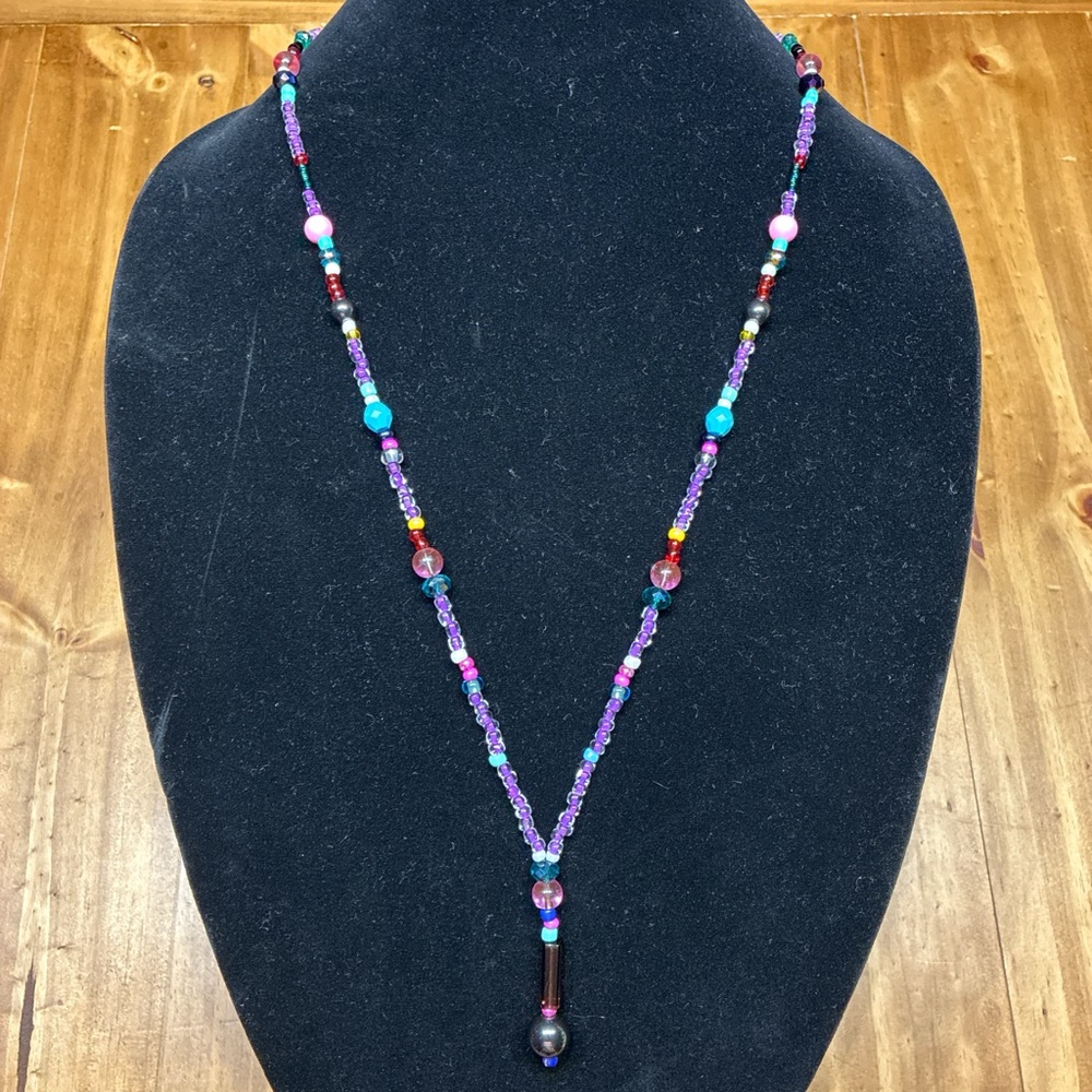 Multicolored Y-shaped Beaded Necklace